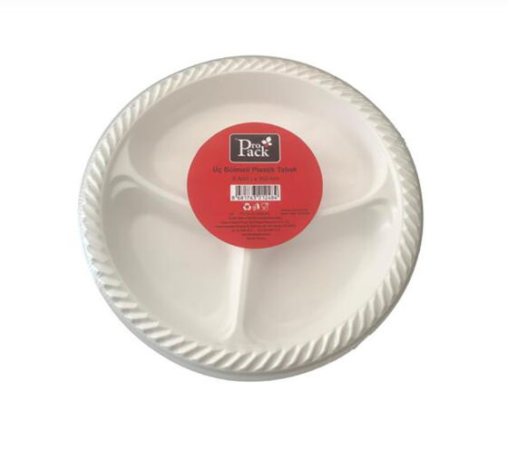 8 Adet 26 cm 3 Bölmeli Tabak