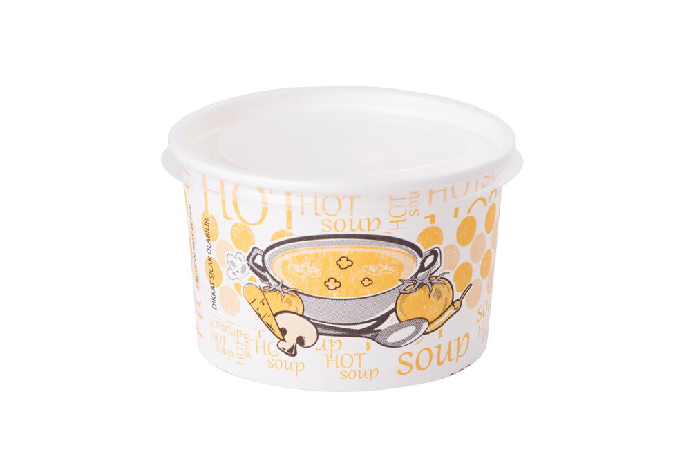 10 Adet 16 Oz Kağıt Aşure Kase Ve Kapağı