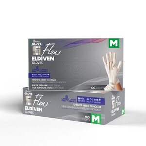 100 Adet Flex Tpe Krem Eldiven - M Beden