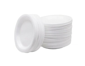 100 Adet 20 cm Yuvarlak Köpük Tabak #2