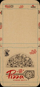 50 Adet 28 x 28 x 4 cm Standart Baskılı Pizza Kutusu